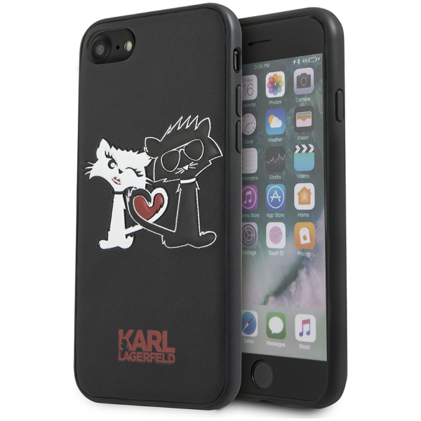 Чехол CG Mobile Karl Lagerfeld Choupette in Love Hard PU для iPhone 7/8/SE 2020, цвет Черный (KLHCP7CL1BK)