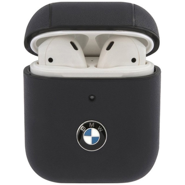 Чехол CG Mobile BMW Signature leather with metal logo для AirPods 1/2, цвет Синий (BMA2CSLNA)