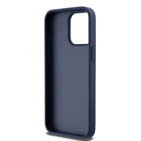 Чехол DKNY PU Repeat texture Tonal stripe Metal logo Hard Blue для iPhone 15 Pro Max, синий