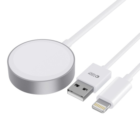 Сетевое зарядное устройство Tech-Protect Ultraboost 2 in 1 Magnetic Charging Cable & Lightning 150см для Apple Watch, white