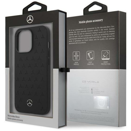 Чехол CG Mobile Mercedes Genuine leather Stars Hard для iPhone 13 Pro Max, цвет Черный (MEHCP13XPSQBK)