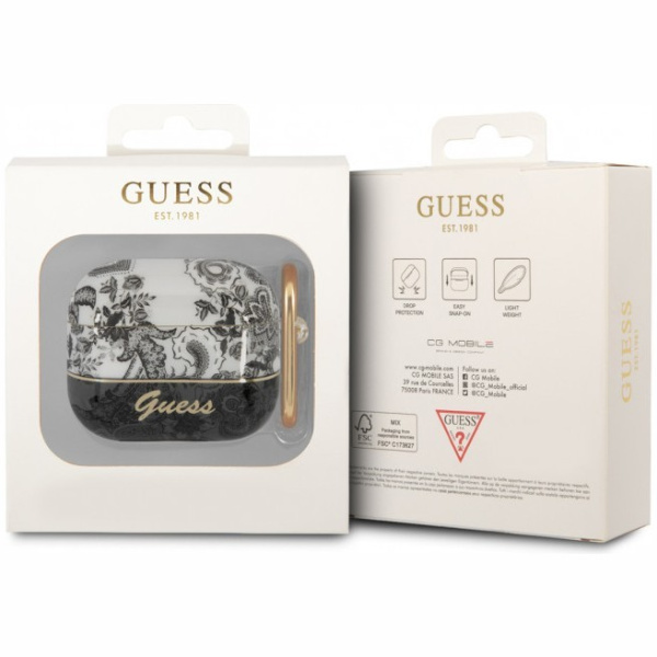 Чехол с карабином Guess TPU Toile de Jouy для AirPods 3, цвет Серый (GUA3HGPLHG)