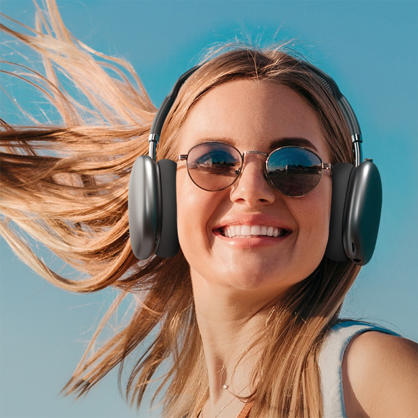 Беспроводные накладные наушники Stereo Life, BT 5.4, 350мАч, серый космос