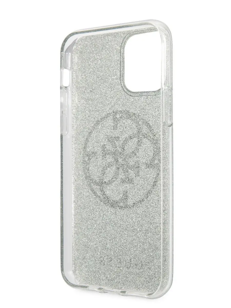 Чехол Guess для iPhone 11 Circle Logo Hard PC/TPU Glitter Green, цвет Зеленый
