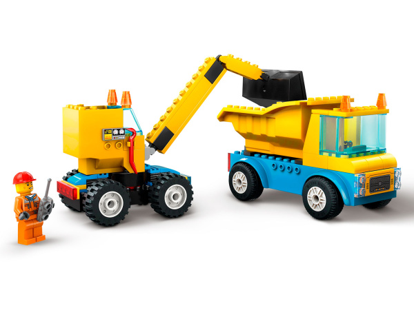 Конструктор LEGO City - Строительные машины и кран с шаром для сноса (60391)