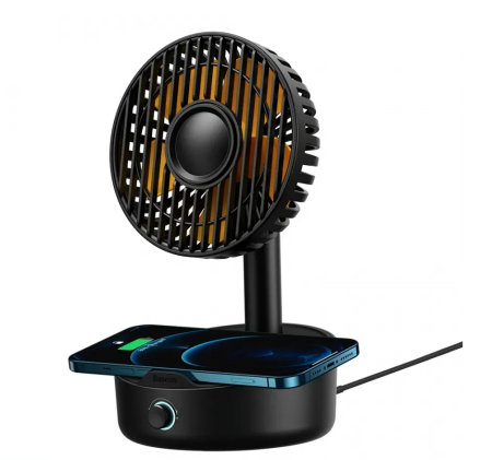 Вентилятор с беспроводной зарядкой Baseus Hermit Desktop Wireless Charger With Oscillatin WXYZ-B01