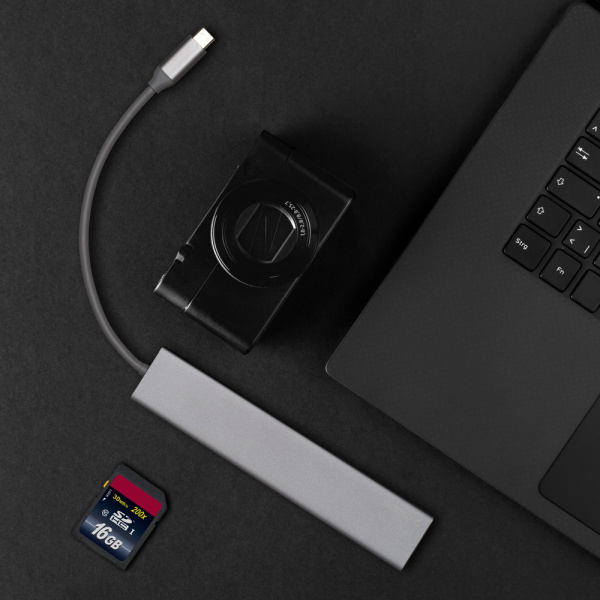 Хаб Deppa Adapter Power Delivery 7-in-1 (73127), Graphite