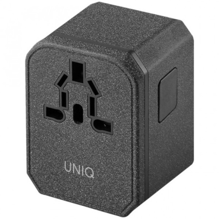 Сетевое зарядное устройство Uniq Voyage PD World Adapter для 150+ стран PD18W, цвет Черный (VOYAGE(PD)-GBLACK)
