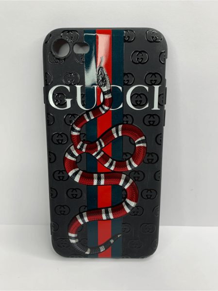 Чехол силиконовый для iPhone 7/8/SE gucci 3, цвет Черный