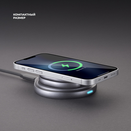 Беспроводная зарядная станция Deppa 3 в 1 MagSafe Rotation QI складная, графит (23161)