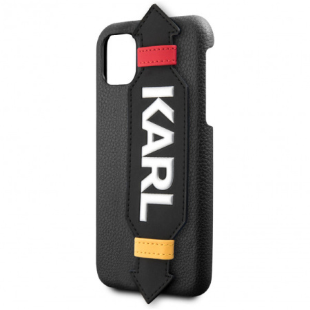 Чехол CG Mobile Karl Lagerfeld PU Leather with strap Karl logo Hard для iPhone 11 Pro, цвет Черный (KLHCN58HDAWBK)