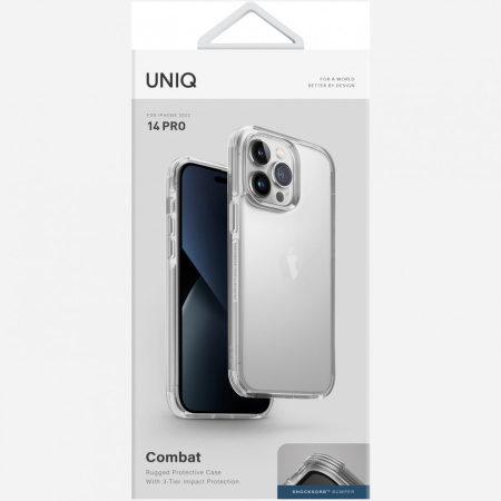 Чехол Uniq Combat для iPhone 14 Pro, цвет Прозрачный (Clear)