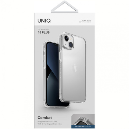 Чехол Uniq Combat для iPhone 14 Plus, цвет Прозрачный (Clear)