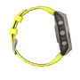 Смарт часы Garmin Fenix 8, 47 мм, Solar, Sapphire Titanium with AMP yellow/graphite silicone band