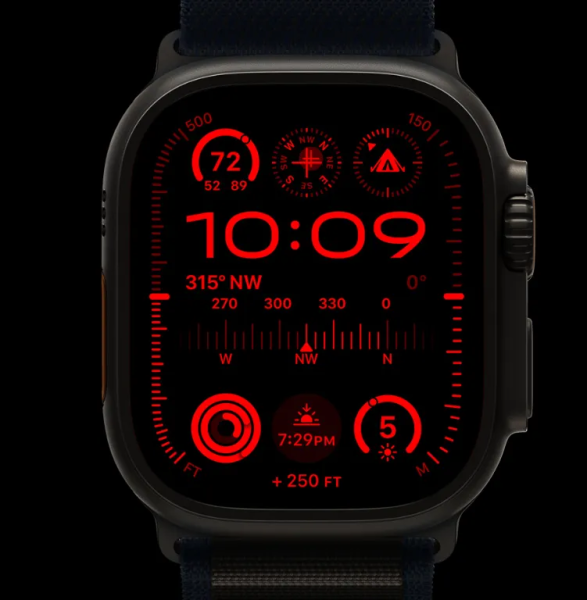 Apple Watch Ultra 2 49 мм корпус из титана ремешок Trail Loop оранжевого/бежевого цвета
