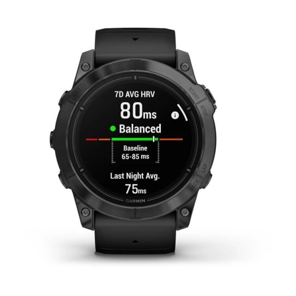 Смарт часы Garmin Epix Pro (Gen 2) Standard Edition 51 mm Slate Grey, титановый угольно-серый, DLC, черный силиконовый ремешок