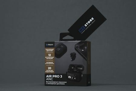 Беспроводные наушники с микрофоном Air Pro 3 ANC, TWS, BT 5.3, 350 мАч, ANC, LCD, черный