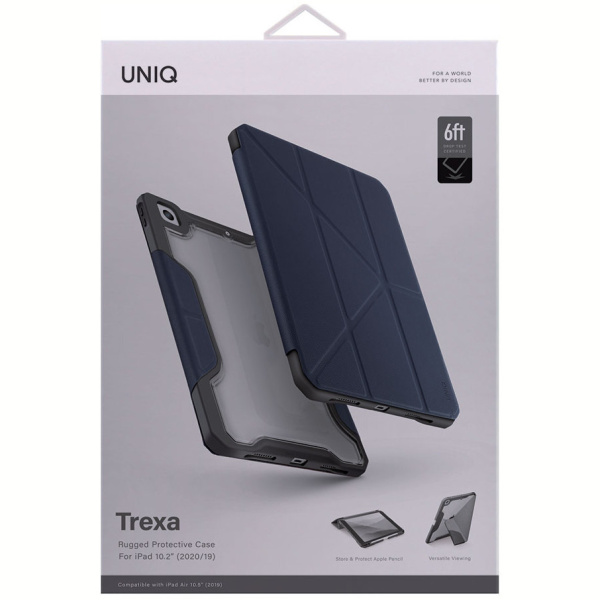 Чехол Uniq Trexa Anti-microbial для iPad 10.2" (2019/20/21), цвет Синий (PD10.2GAR-TRXBLU)