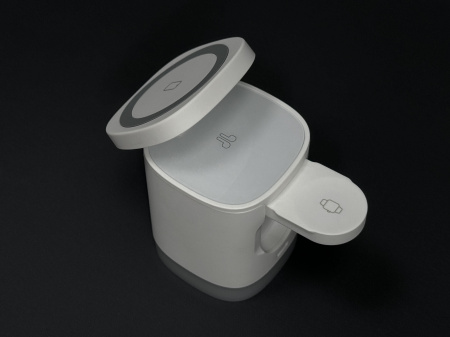 Беспроводная зарядная станция Deppa MagSafe Tower Stand 3 в 1, Белый (23159)