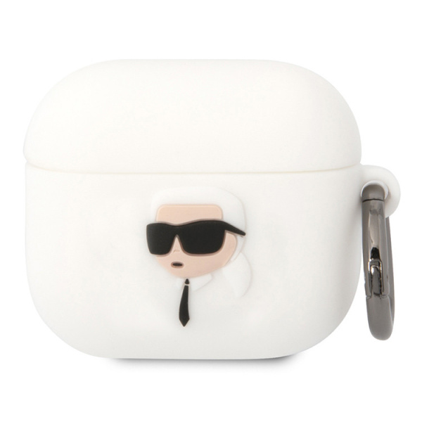 Чехол Karl Lagerfeld Silicone case with ring NFT 3D Karl для Airpods 3 (2021),цвет белый (KLA3RUNIKH)