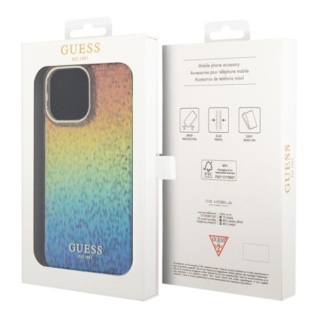 Чехол Guess PC/TPU Faceted Mirror Disco Hard Iridescent для iPhone 15 Pro