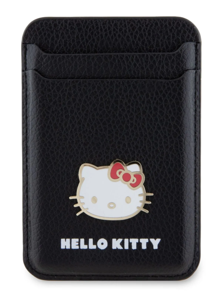 Картхолдер Hello Kitty Wallet Cardslot MagSafe PU Grained leather Metal Kitty Head Black