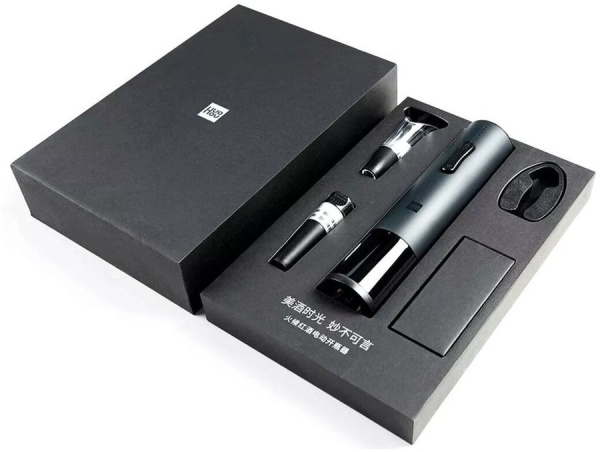 Винный набор Xiaomi Huo Hou Electric Wine Bottle Opener Basic  4in1, Black (HU0047)