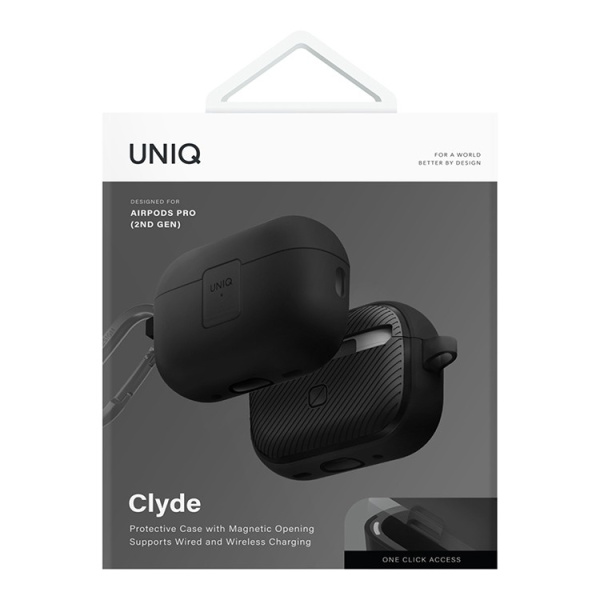 Чехол UniqCLYDE Lock case для Airpods Pro 2, Charcoal/Dark Grey