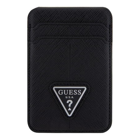 Картхолдер Guess Wallet Cardslot MagSafe PU Saffiano Triangle metal logo Black