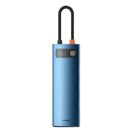 Хаб Baseus Metal Gleam Series 8-in-1 Multifunctional Type-C HUB Docking Station 30Hz Version, Синий (WKWG000103)