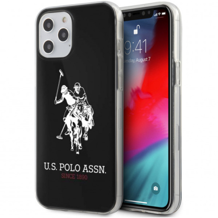 Чехол CG Mobile U.S. Polo Assn. PC/TPU Shiny Double horse Hard для iPhone 12 Pro Max, цвет Черный (USHCP12LTPUHRBK)
