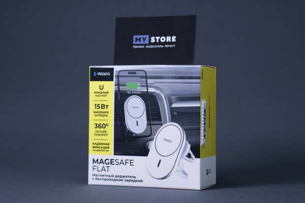 Автомобильный держатель Deppa Mage Safe Flat 2, Белый (55204)