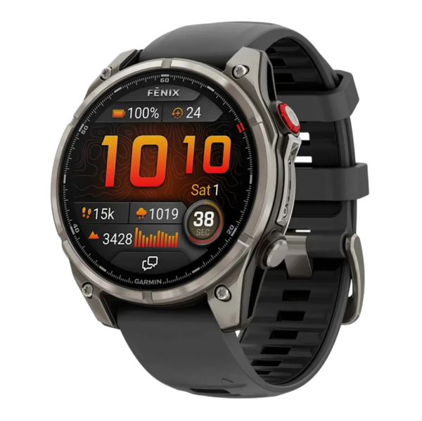 Смарт часы Garmin fenix 8 Pro, 47 мм, AMOLED, титан, сапфир, силиконовый ремешок цвета «графитовый/чёрный»