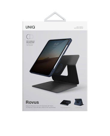 Чехол Uniq ROVUS Magnetic 360 Rotating Detachable Black для iPad Pro 11 (2022/21) / Air 10.9 (2022/20), цвет синий (NPDP11(2022)-ROVUSBLU)
