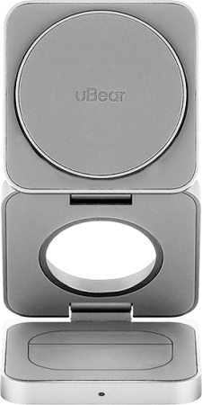 Беспроводное зарядное устройство uBear Balance 3in1 Magnetic wireless charger, цвет: серебро (WL09SL31-ADM)
