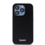 Чехол DKNY PU Grained Metal logo Hard Black (MagSafe) для iPhone 15 Pro Max, чёрный