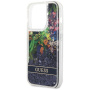Чехол CG Mobile Guess Liquid Glitter Hard Flower Pattern для iPhone 14 Pro, цвет Синий (GUHCP14LLFLSB)