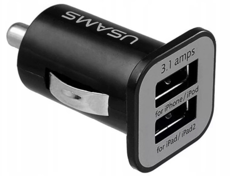 Автомобильный блок питания Usams 2 port Black