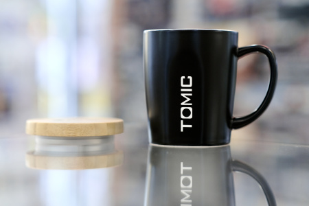 Керамическая кружка с бамбуковой крышкой TomicCeramic Cup With Bamboo Cover (TC1316U)