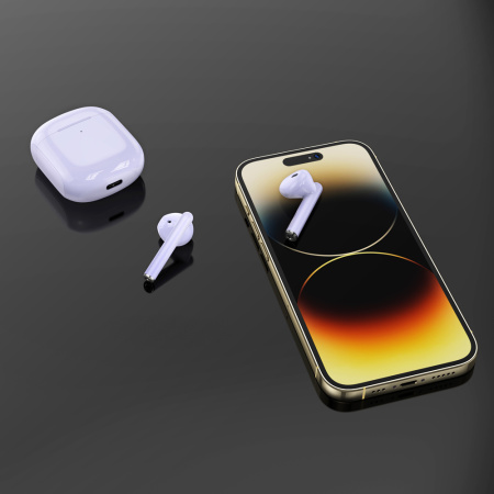 Беспроводные наушники с микрофоном Deppa Air Dream, TWS, BT 5.3, 300 мАч, лавандовый (44161)