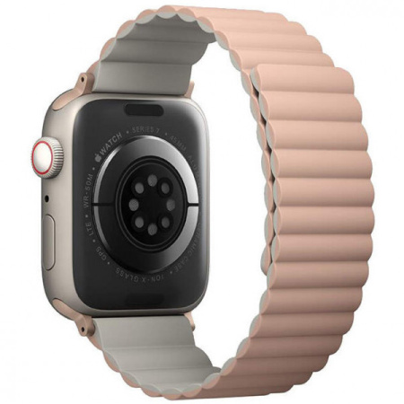 Ремешок Uniq Revix reversible Magnetic для Apple Watch 49/45/44/42 мм, цвет Розовый/Бежевый (Pink/Beige) (45MM-REVPNKBEG)