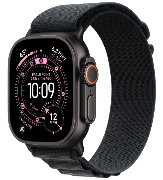 Apple Watch Ultra 3 (2025), 49 мм корпус из титана цвета «Black», ремешок Alpine Loop, цвета «Black»