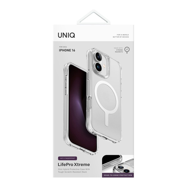 Чехол Uniq Lifepro Xtreme AF Frost Clear (MagSafe) для iPhone 16, прозрачный