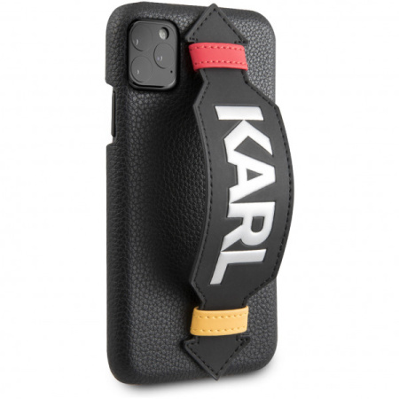 Чехол CG Mobile Karl Lagerfeld PU Leather with strap Karl logo Hard для iPhone 11 Pro, цвет Черный (KLHCN58HDAWBK)