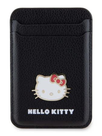 Картхолдер Hello Kitty Wallet Cardslot MagSafe PU Grained leather Metal Kitty Head Black