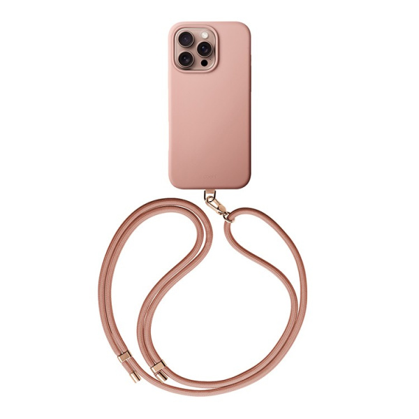 Чехол Uniq COEHL CREME Liquid silicone with Strap Bullet Pink (MagSafe) для iPhone 16 Pro Max