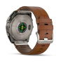Смарт часы Garmin Fenix 8, 51 мм, AMOLED, Sapphire bare Titanium, black with chestnut leather band plus graphite silicone band
