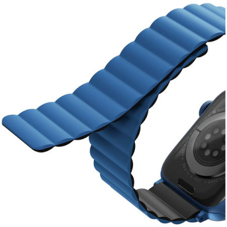 Ремешок Uniq Revix reversible Magnetic для Apple Watch 49/45/44/42 мм, цвет Синий/Черный (Blue/Black) (45MM-REVBLUBLK)
