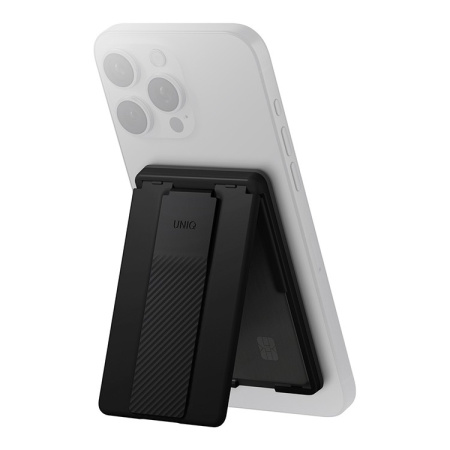 Магнитный бумажник Uniq Heldro ID Magnetic cardholder with Grip-Band and Stand Black