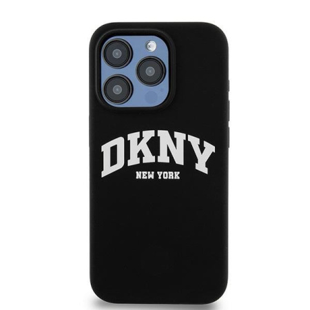 Чехол DKNY Liquid Silicone Arch Logo Hard Black/White (MagSafe) для iPhone 15 Pro